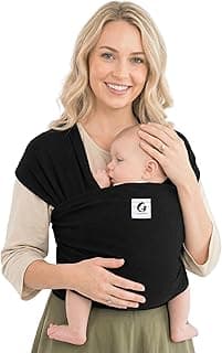 ELDOMA Black Baby Wrap Carrier - Lightweight, Breathable Baby Sling, Hands Free Baby Carrier Sling, Baby Carriers from Newborn to Toddler, (7-35 lbs / 3-15kg)
