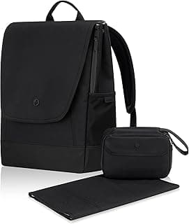 Maxi-Cosi Changing Backpack – 19.5L Diaper Bag with XL Changing Mat, Toiletry Bag, Laptop Sleeve, Insulated Bottle Holder & Trolley Sleeve – Ink Black