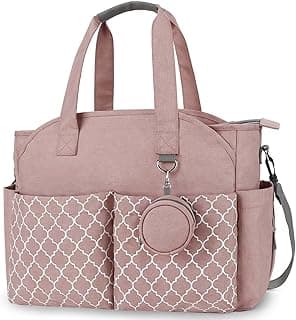 Diaper Bag Tote, Large Travel Baby Diaper Bag with Insulated Pockets, Waterproof Baby Nappy Changing Bag for Mom