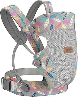 3-in-1 Baby Carrier Newborn to Toddler - Ergonomic(7.5-45lbs),Cozy Baby Carrier，Enhanced Lumbar Support，Easily AdjustableLightweight & Breathable Child Carrier(leaf)