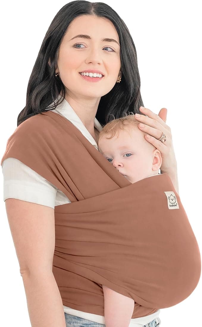 KeaBabies Baby Wrap Carrier - All in 1 Original Baby Carrier Newborn To Toddler Sling, Easy to Wear, Hands Free Bonding, Lightweight, Breathable Infant Wraps (Terracotta)