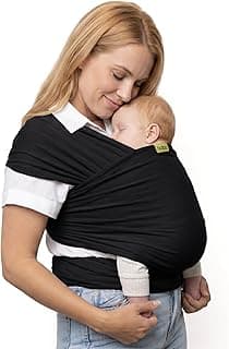 Boba Baby Wrap Carrier – Original Baby Sling Carrier for Newborns (7–35 lbs), Soft, Secure, Hands-Free & Ergonomic, Ideal for Comfortable Bonding, New Parents (Black)