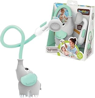 Yookidoo - Elephant Baby Bath Shower Head - Teal - Suitable for Newborns, Infants, and Toddlers - Can be Used as a Bath Toy - Compact and Portable - from Birth – 40212