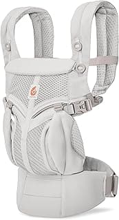 Ergobaby Omni Classic Baby Carrier for Newborn to Toddlers 0-48 Months (7-45 lbs) - 4-Position Breathable Mesh Baby Carrier with Ergonomic Support - Pearl Grey