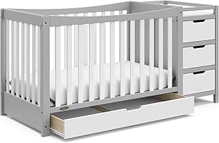 Graco Remi 4-in-1 Convertible Crib and Changer, Pebble Gray/White