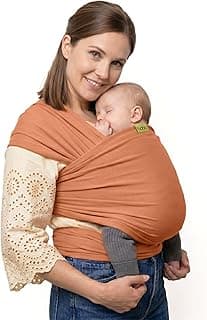 Boba Baby Wrap Carrier – Original Baby Sling Carrier for Newborns (7–35 lbs), Soft, Secure, Hands-Free & Ergonomic, Ideal for Comfortable Bonding, New Parents (Organic Fox)