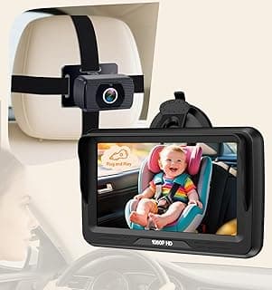 Rohent Baby Car Camera HD 1080P - Rear-Facing Infant Monitor with Night Vision Car Camera for Baby 150° Wide-Angle Lens Anti-Glare Screen Easy Install 360° Adjustable Display