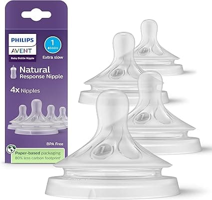 Philips Avent Natural Response Nipples, Extra Slow Flow (Flow 1), 4-pack, SCY961/44
