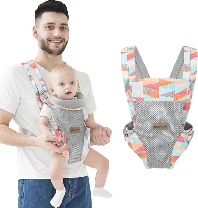 Baby Carrier Newborn to Toddler All Carry Position Front and Back Face-in and Face-Out Holder Baby Wrap Kangaroo Carrier for Toddler Infant (Colorful)
