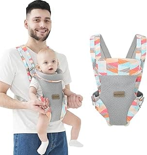 Baby Carrier Newborn to Toddler All Carry Position Front and Back Face-in and Face-Out Holder Baby Wrap Kangaroo Carrier for Toddler Infant (Colorful)