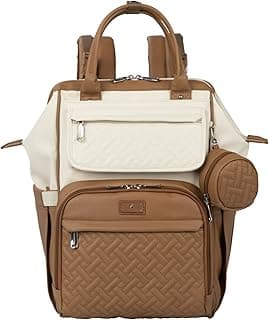 BabbleRoo Diaper Bag Backpack, Multifunction Nappy Changing Bag with Changing Pad, Stroller Straps & Pacifier Case