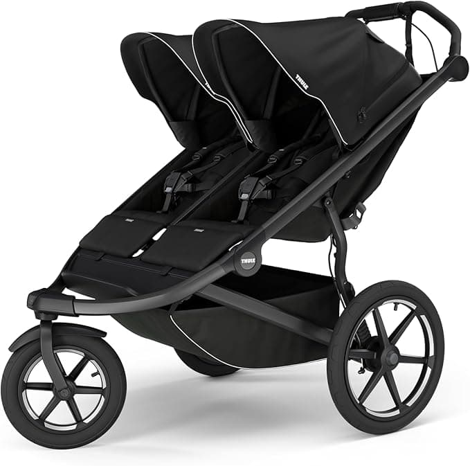 Thule Urban Glide 3 Double Child All-Terrain Stroller, Lightweight, Air-Filled Tires & Suspension, Integrated Hand Brake
