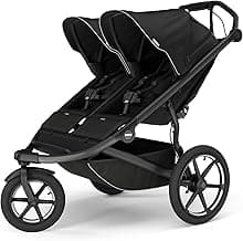 Thule Urban Glide 3 Double Child All-Terrain Stroller, Lightweight, Air-Filled Tires & Suspension, Integrated Hand Brake