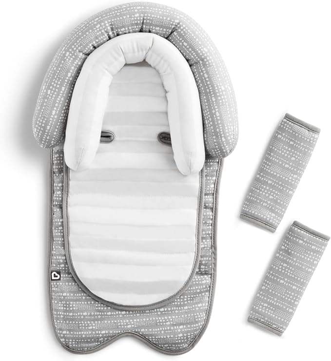 Munchkin Brica XtraGuard Head Support & Strap Cover for Baby Car Seats with Silver-Ion Technology, Dots