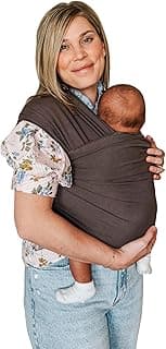 Moby - Classic Baby Wrap Carrier for Newborns & Infants, Hands-Free Newborn Wrap Swaddle Holder - Hickory