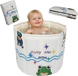 WAVYEASE New Design Portable Bath Tub for Toddlers - Foldable Deep Soak Bathtub for Kids, One-Second Setup, Easy Storage, Lightweight, Travel Essentials for 12-60 Months