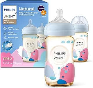 Philips Avent Natural PPSU Baby Bottle with Natural Response Nipple, 9oz, 2pk, SCY943/02