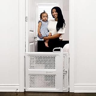 Safety 1st Lift, Lock and Swing Gate - Pressure or Hardware installed, Fits Spaces Between 28" and 42" Wide, 28" Tall, White