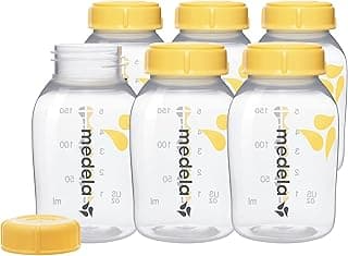 Medela Breast Milk Collection and Storage Bottles, 6 Pack, 5 Ounce Breastmilk Container, Compatible with Medela Breast Pumps and Made Without BPA