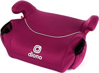 Diono Solana, No Latch, Single Backless Booster Car Seat, Lightweight, Machine Washable Covers, Cup Holders, Pink