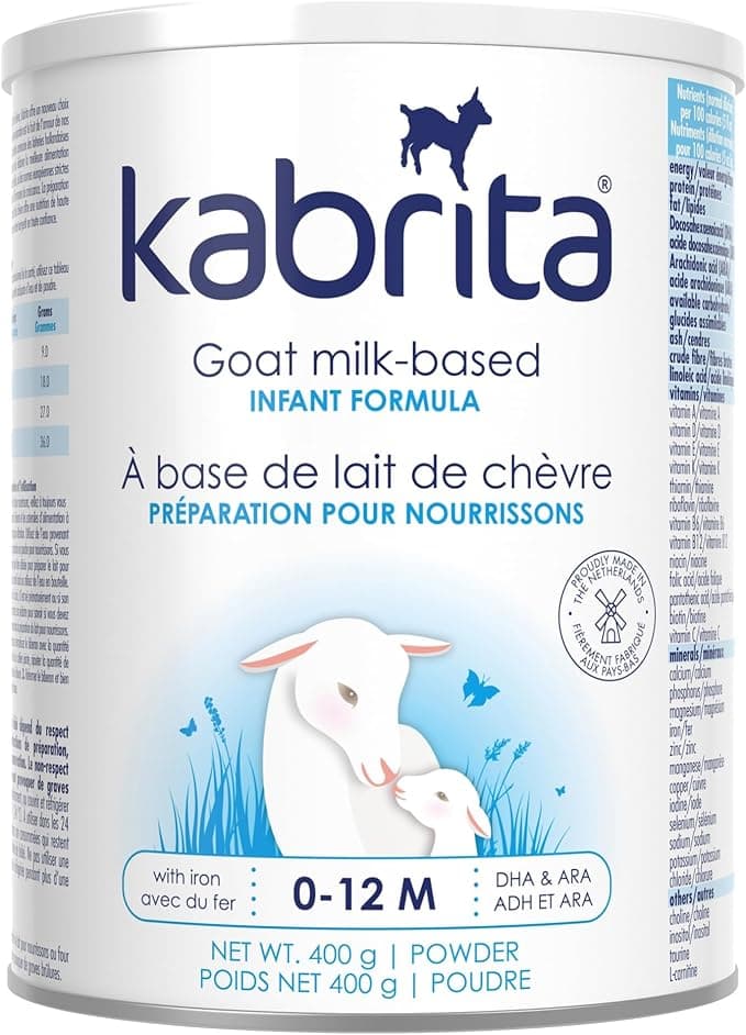 Kabrita Goat Milk Infant Formula - Easy to Digest Baby Formula 0-12 Months - Contains Prebiotics, Iron, DHA, Non-GMO - Gentle on Sensitive Tummies - Supports Gut Health & Sleep - 400g