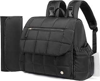 Telena Diaper Bag Backpack Puffer Baby Diaper Bag with Insulated Pockets Travel Small Diaper Backpack with Changing Pad