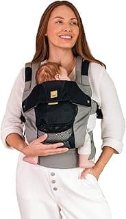 LÍLLÉbaby Complete Airflow Deluxe 6-in-1 Ergonomic Baby Carrier, Newborn to Toddler, Lumbar Support, 7-45lbs, Grey/Black