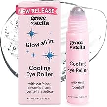 grace and stella Eye Roller with Cooling Metal Rollerball - Under Eye Cream for Dark Circles - With Caffeine and Ceramide - Travel Essentials - Vegan Skincare (15ml / 0.51floz)