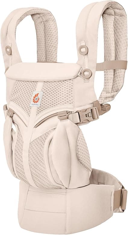 Ergobaby Omni Classic Baby Carrier for Newborn to Toddlers 0-48 Months (7-45 lbs) - 4-Position Breathable Mesh Baby Carrier with Ergonomic Support - Natural Beige