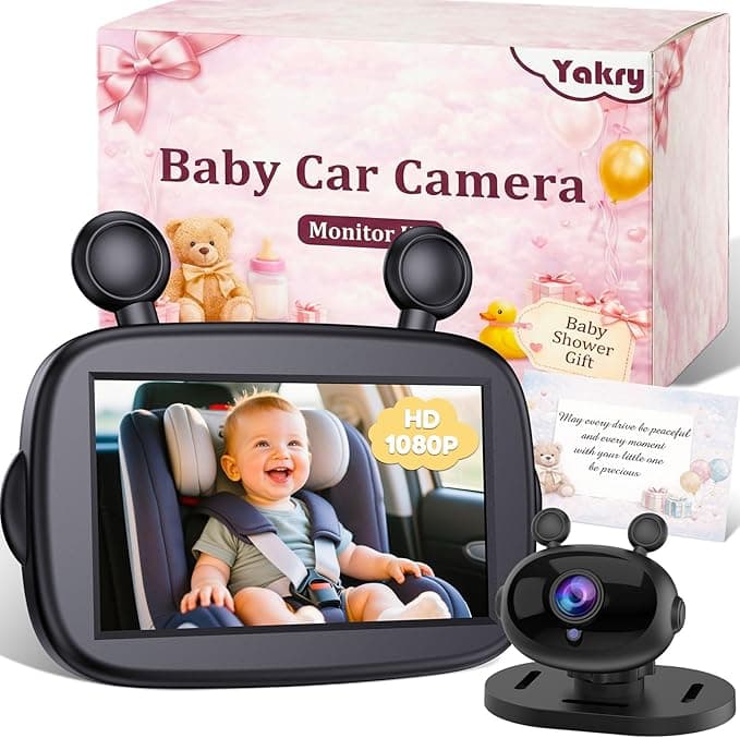 HD 1080P Baby Car Camera: Easy to Install 150° Wide Angle Car Seat Camera - Ultra-Clear Night Vision Full Backseat View - Safe Driving for Infants Kids Toddlers