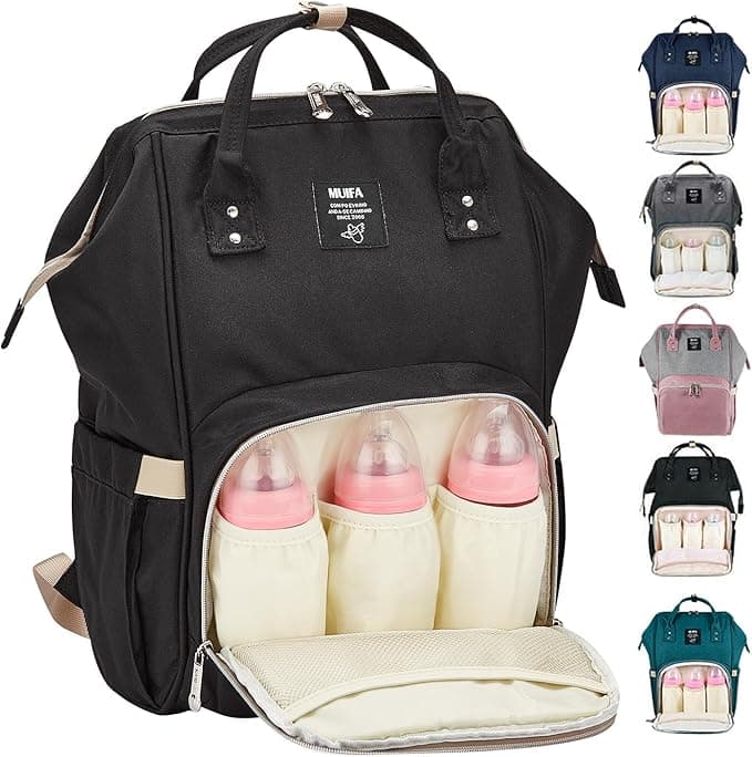 MUIFA Diaper Bag Multi-Function Waterproof Travel Backpack Nappy Bag for Baby Care with Insulated Pockets