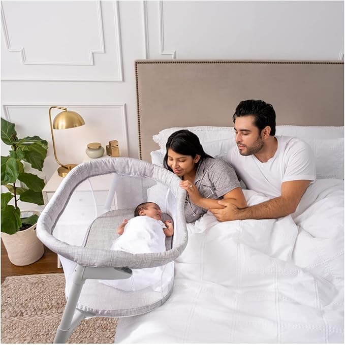 HALO Baby Bassinet, BassiNest Flex, Adjustable Portable Travel Co Sleeping Crib, Easy Folding, Lightweight with Mattress and Carrying Bag