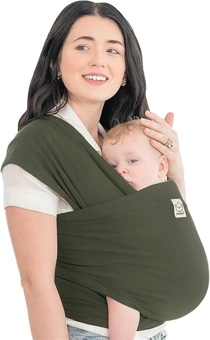KeaBabies Baby Wrap Carrier - All in 1 Original Baby Carrier Newborn To Toddler Sling, Easy to Wear, Hands Free Bonding, Lightweight, Breathable Infant Wraps (Forest)