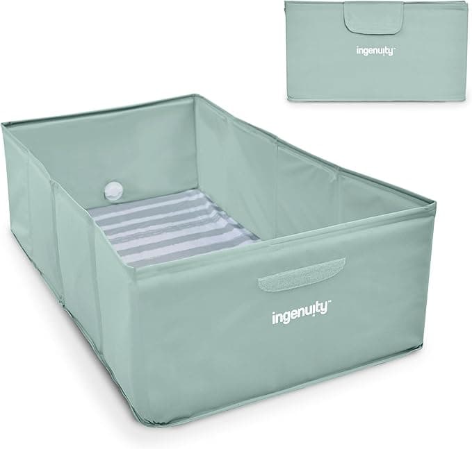 Ingenuity Tuckaway Toddler Tub, Converts Shower to Tub, Folds to Store, Easy to Clean, No Assembly Required, 12M-5Y