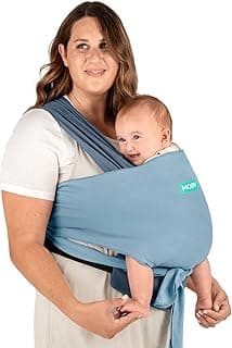 Moby Ring Sling Wrap Carrier | Hands-Free, Versatile Support Wrap for Mothers, Fathers, and Caregivers | Breathable, Baby Wrap Carrier for Newborns, Infants & Toddlers | Supports 8-33 lbs (Sea Spray Blue)