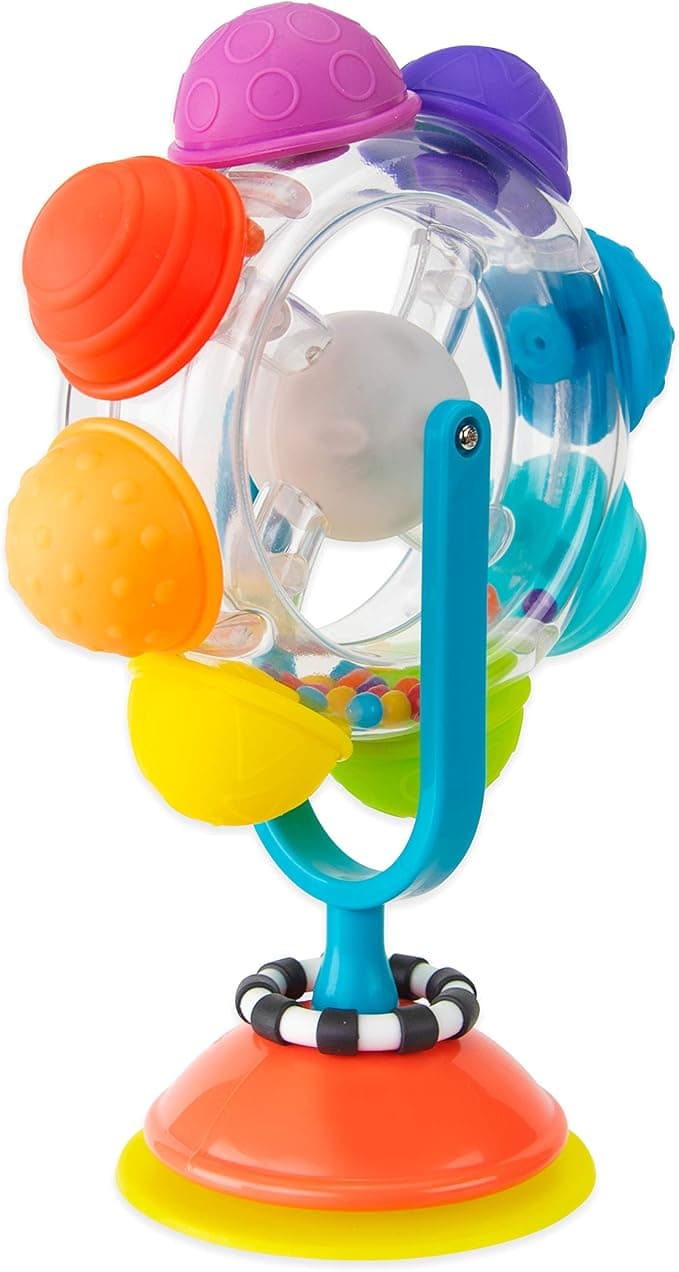 Sassy Light Up Rainbow Reel | Suction Cup High Chair Toy | Developmental Tray Toy for Early Learning | For Ages 6 Months and Up