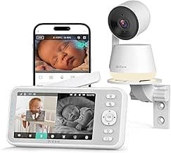 Dr.Care LumiView Smart WiFi Baby Monitor - 5" 1080P FHD & 2K Camera App Control, Privacy Mode, 5000mAh Removable Battery,Cry & Motion Alerts, HD Night Vision, RGB Night Light, Multi-User, 1279ft Range
