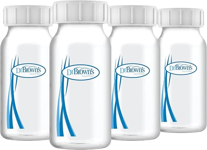 Dr. Brown's Breastmilk Collection Bottles, 4 oz/120 ml, 4-Pack, Clear