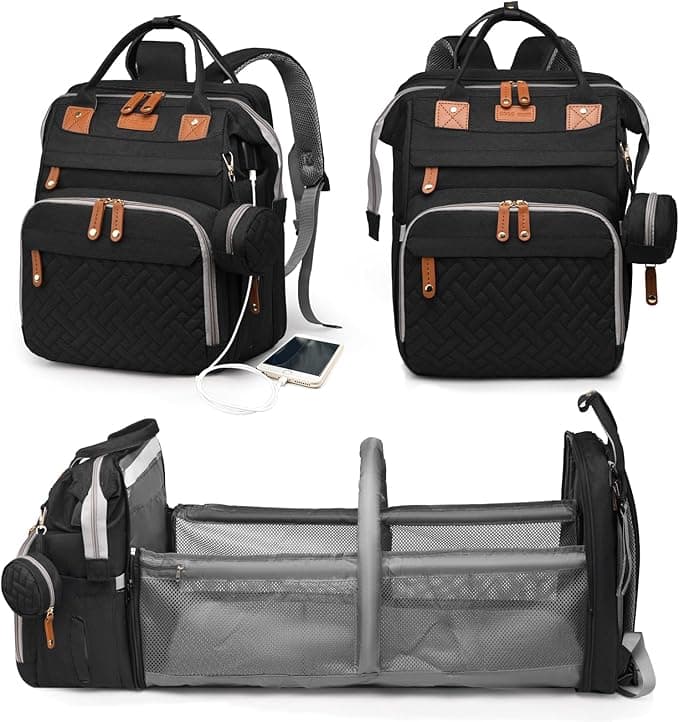 Astro alan Baby Diaper Bags with Changing Station, Waterproof Diaper Bag Backpack for Moms Dads