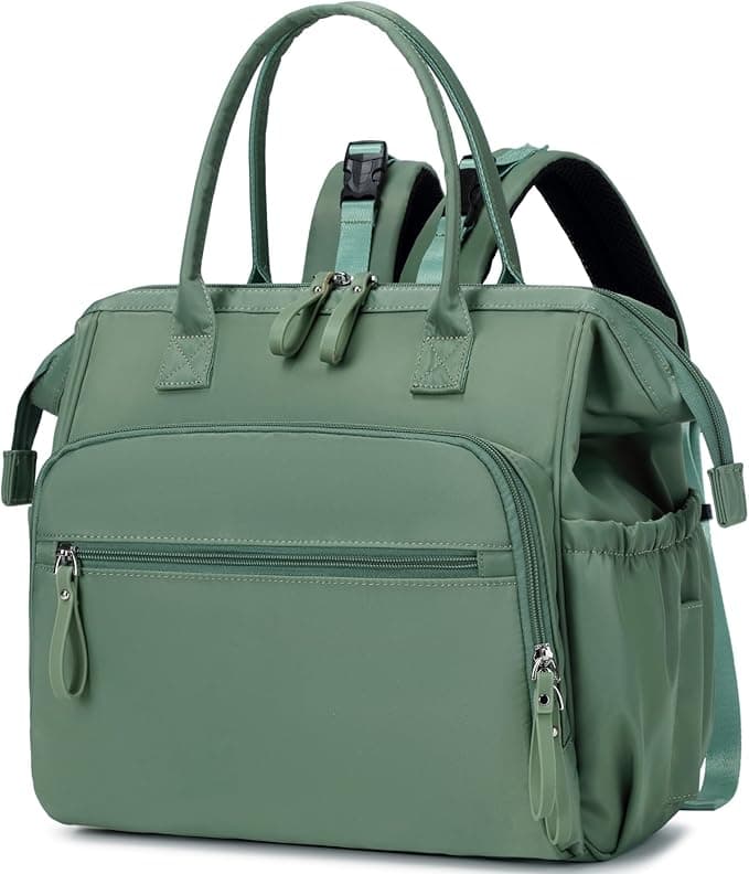 LORADI Large Diaper Bag Tote, 14 Pockets Stylish Baby Backpack with Stroller Clips and 3 Insulated Pockets, Baby Shower Gifts