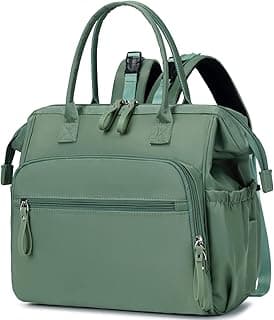LORADI Large Diaper Bag Tote, 14 Pockets Stylish Baby Backpack with Stroller Clips and 3 Insulated Pockets, Baby Shower Gifts (Green, Large)