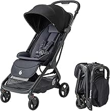 Ergobaby Metro 3 Baby Stroller for Newborns, Infants, and Toddlers - Travel Stroller with One-Hand Fold, Near-Flat Recline, Adjustable Handlebar - Onyx Black
