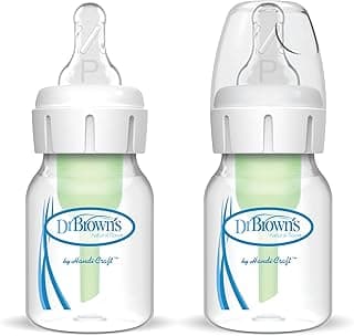 Dr. Brown’s Natural Flow® Anti-Colic Narrow Baby Bottle, 2oz/60mL with Preemie Flow™ Nipple, 2 Pack
