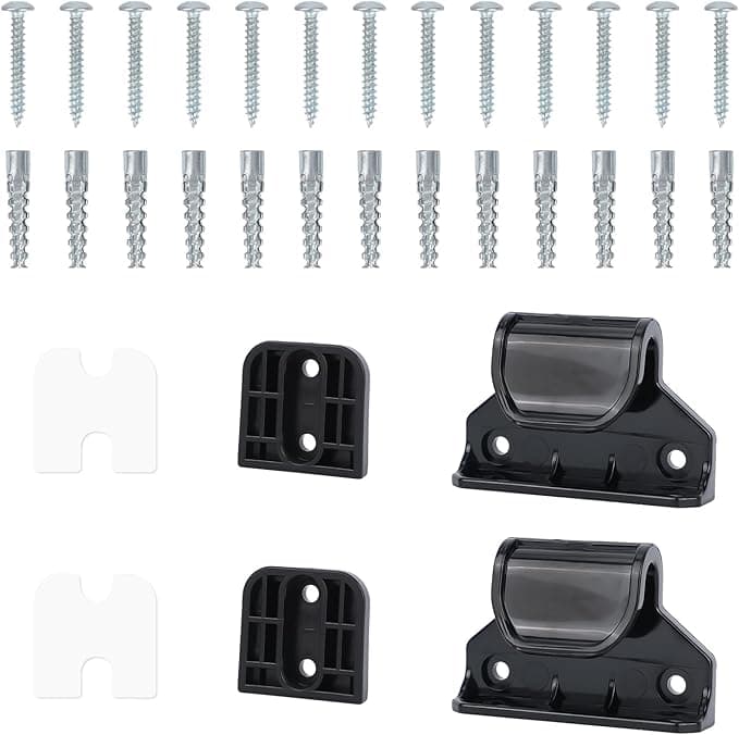 Black Retractable Baby Gate Replacement Part, 55" W x 33" H Retractable Baby Gate Extension Kit with 2 Latches 2 Brackets & 1 Set of Screws for Telescopic Doors for Babies and Pets