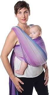 Chimparoo Baby Wrap Carrier, 100% Organic Cotton Baby Woven Wrap for Newborn to Toddler, Comfortable & Adjustable Hip-Healthy Wrap - Holds up to 15.8 kg (Amethyste)