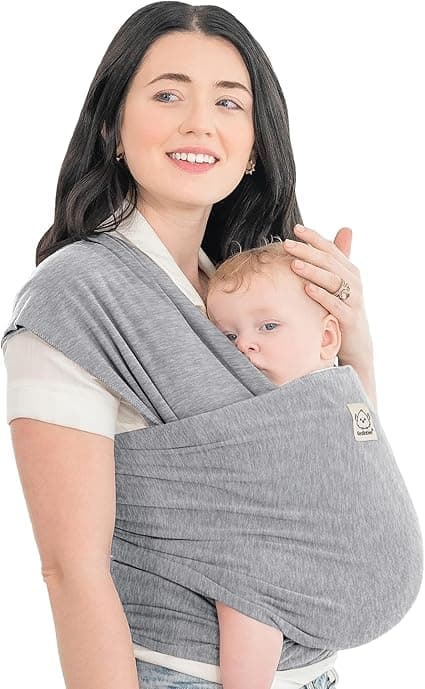 KeaBabies Baby Wrap Carrier - All in 1 Original Baby Carrier Newborn To Toddler Sling, Easy to Wear, Hands Free Bonding, Lightweight, Breathable Infant Wraps (Classic Gray)