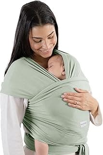 Comfy Cubs Baby Wrap Carrier - Soft & Secure Fit Cotton Blend Baby Carrier Newborn to Toddler - Lightweight & Hands-Free Toddler Sling - Adjustable One Size Fits All Infant Wrap - Fern