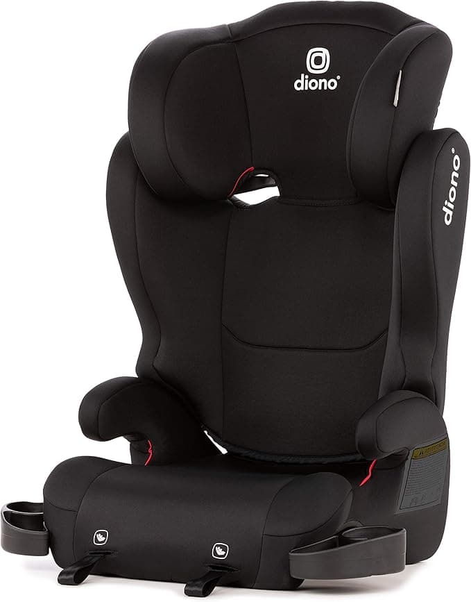 Diono Cambria 2 XL, Dual Latch Connectors, 2-in-1 Belt Positioning Booster Seat, High-Back to Backless Booster with Space and Room to Grow, 8 Years 1 Booster Seat, Black