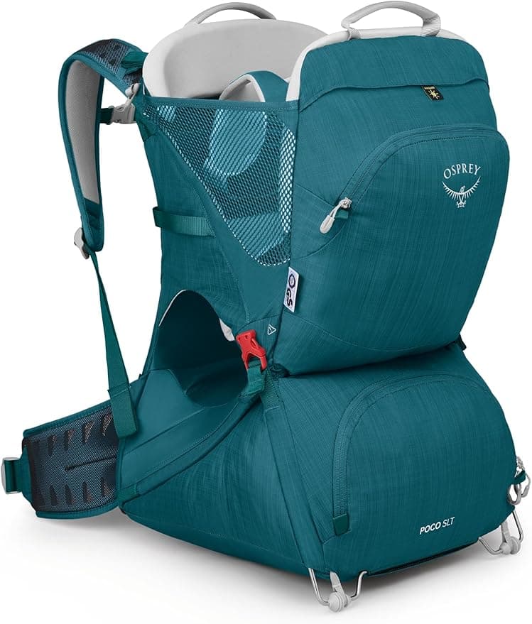 Osprey Poco SLT Lightweight Child Carrier Backpack - Slimmed-Down Hiking Carrier for Toddlers with Safety Harness and Ventilated Backpanel - Lightweight Travel-Friendly Option