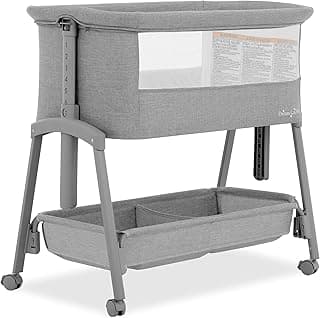 Dream On Me Calypso Portable Bassinet with Wheels in Grey